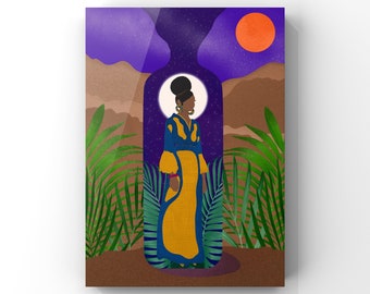 Universe Inside, Black Girl Magic, Transformation, Printable Wall Art, Collage Illustration, Wall Art, Digital Download