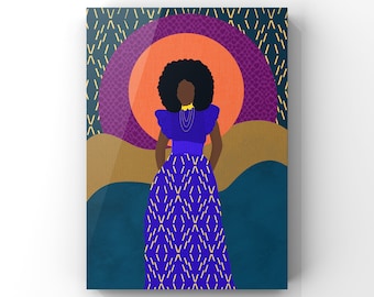 Bri, Collage Art Illustration, Abstract Art Print, Printable Wall Art, Black Woman Illustration, African Pattern Print, Digital Download