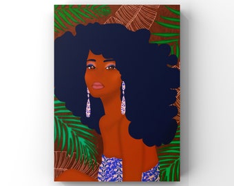Ava, Black Woman Digital Art Illustration, Digital Download, Digital Art Print, Wall Art Illustration, Home Decor