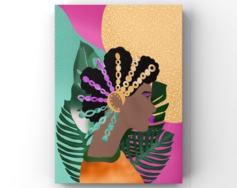 Shia Digital Collage Illustration Printable Art Black Woman | Etsy
