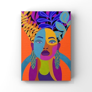 Black Woman Art Print: Divine Sun Abstract Collage (Digital Download)