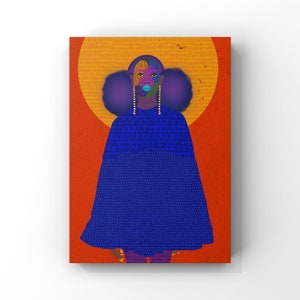 Taio, Printable Wall Art, Black Girl Digital Collage Illustration Art Print, Fantasy Afro-Futurism Art, Collage Art Wall Decor