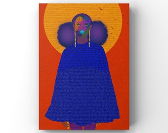 Black Girl Digital Art Print: Afro-Futurism Collage Wall Decor (Digital Download)