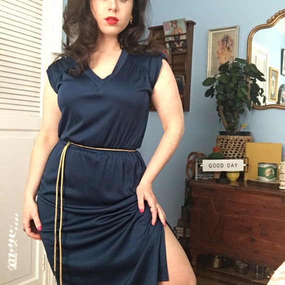 70s BLUE DISCO DRESS