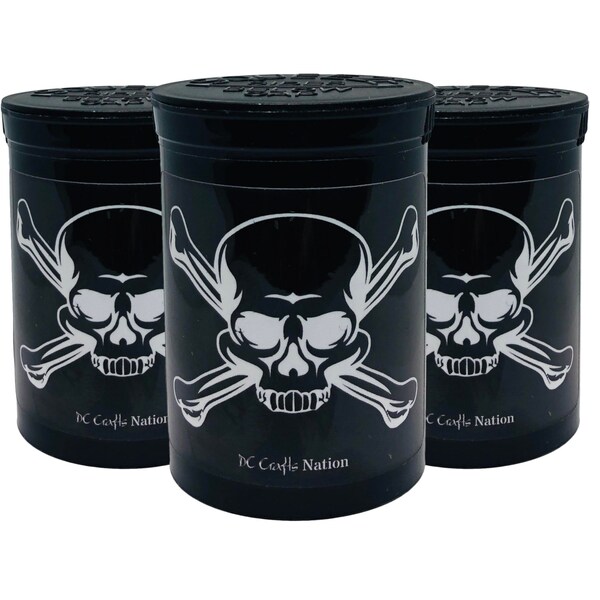 Jolly Roger Skull Crossbone 3 Pack Fresh Kettle Pop Top Smell Proof Container, Stash Jar