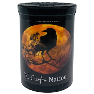 Full Moon Crow Fresh Kettle Pop Top Smell Proof Container, Stash Jar