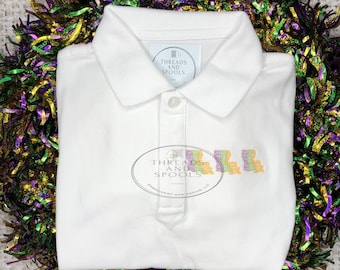 color block mardi gras shirt