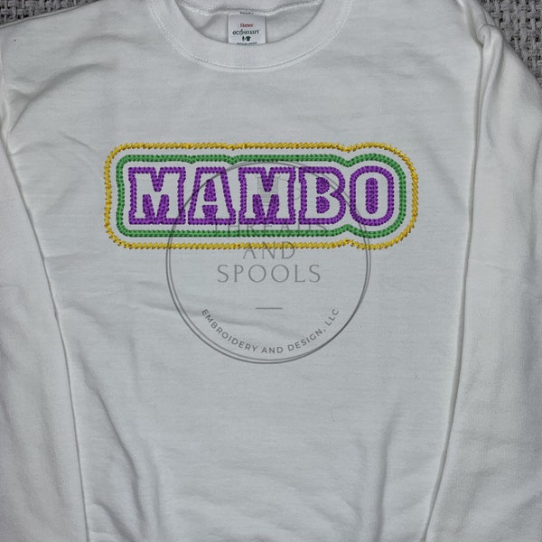 Adult Sweatshirt with Embroidered Mambo