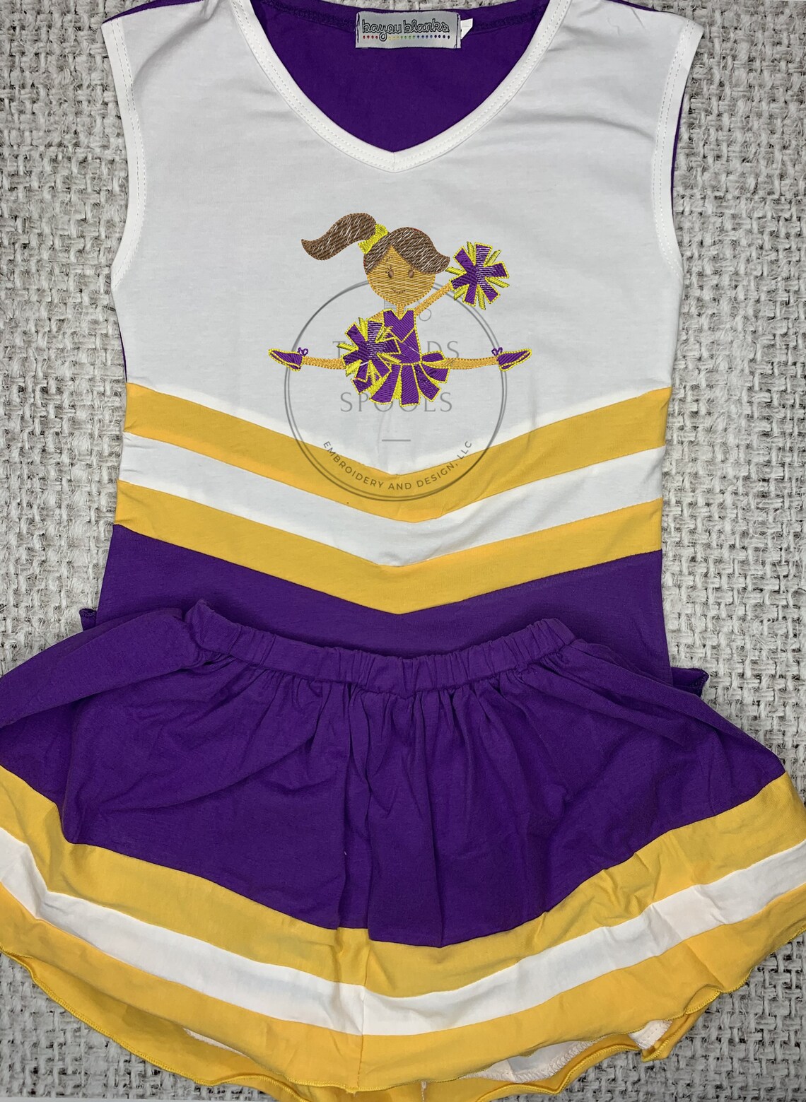 Purple and Gold Cheer Uniform With Cheerleader Embroidered Etsy