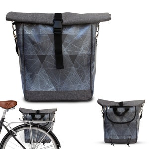 B-Ware Fahrradtasche Gepäckträger aus Plane Wasserdicht - Gepäcktasche Schwarz Velotasche Bike Panniers Fahrrad-Zubehör - Diamante