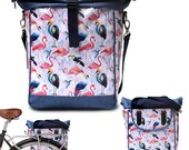 SALE Fahrradtasche Gepcktrger aus Plane Wasserdicht - Gepcktasche fr  Frauen Velotasche Bike Panniers Fahrrad-Zubehr - Pajaros - Etsy.de