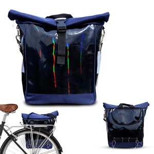 REBAJAS Bolsa para bicicleta portaequipajes de lona impermeable - bolsa de equipaje alforjas para bicicleta accesorios para bicicletas efecto arco iris - diseño Arcoiris