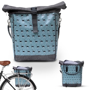 Bolsa de bicicleta porta-bagagens feita de lona à prova d'água - Bolsa de bagagem para mulheres Cestos de bicicleta Velo Acessórios para bicicletas - Design Avestruz
