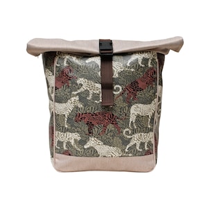 2in1 Fahrradtasche Rucksack KOMBI Wasserdicht aus Plane Gepäckträger - Gepäcktasche Velotasche für Frauen Bike Panniers - Animals