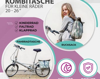 Kleine KOMBI Fahrradtasche / Rucksack 20 - 26'' fr Kinder Faltrder  Klapprder aus Plane  Modell Banana leafs - Etsy sterreich
