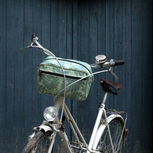 kleine Fahrradtasche für Lenker aus Plane mit Schultergurt Lenkertasche Vordertasche für Frauen Wasserdicht Bike Bag Vorne - Monstera