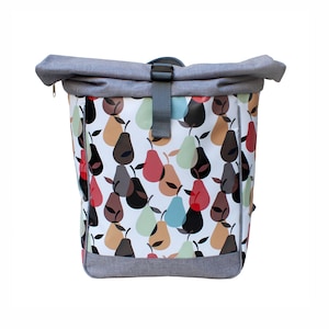 Bicycle Bag / Backpack KOMBI Waterproof For Woman Rolltop Bike Bag Pannier - Design Peras