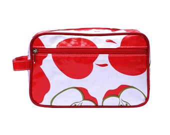 IKURI Make Up Bag Waterproof - Cosmetic Bag Toiletry Bag Travel Fashion Bag Portable Organizer Beautycase Large Accessoires - Manzanas Red