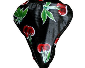 bike saddle cover - bicycle seat cushion cover - rain cover, oilcloth, waterproof, standard size Cerezas