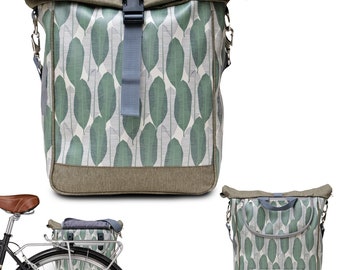Fahrradtasche Gepcktrger aus Plane - Gepcktasche fr Frauen Wasserdicht  Bike Panniers Fahrrad-Zubehr - Design Banana Leafs - Etsy.de