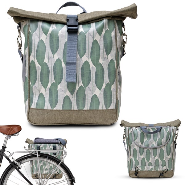 Fahrradtasche Gepäckträger aus Plane - Gepäcktasche für Frauen Wasserdicht Bike Panniers Fahrrad-Zubehör - Design Banana Leafs