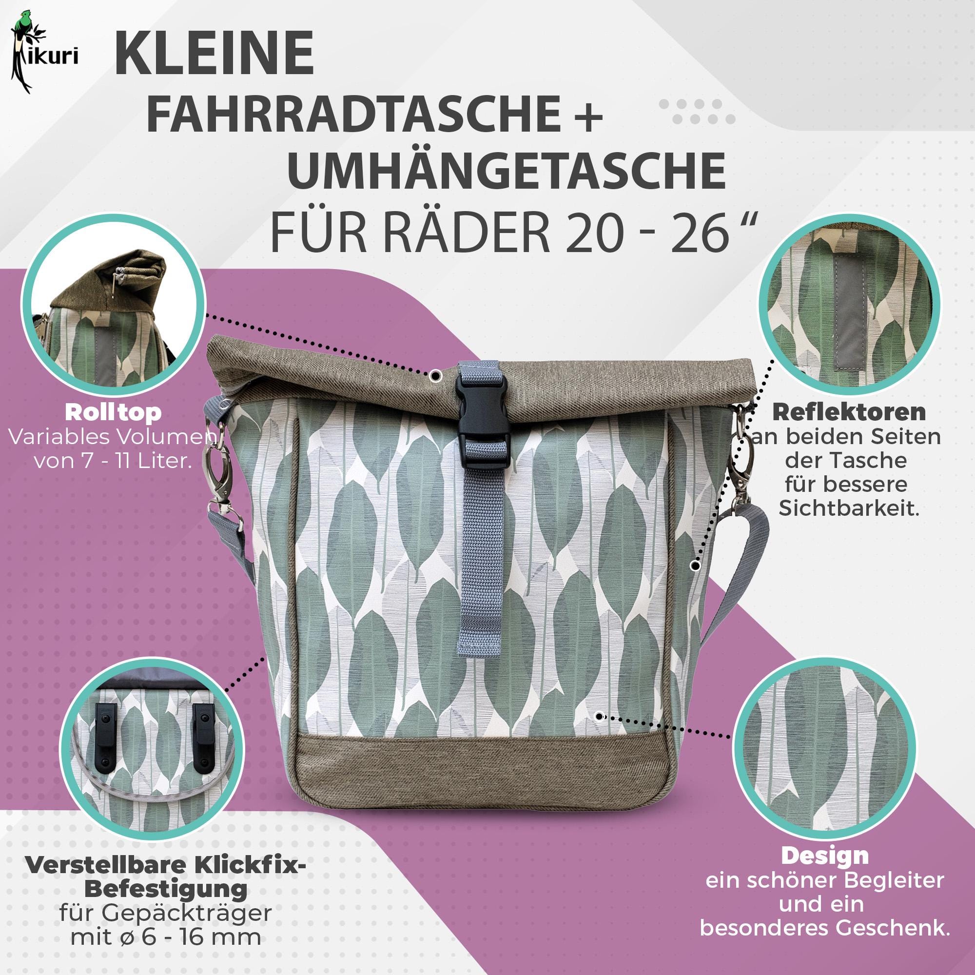 Kleine Fahrradtasche 20 - 26'' Wasserdicht fr Kinderfahrrder Faltrder  Klapprder aus Plane mit Schultergurt  Modell Banana leafs - Etsy.de