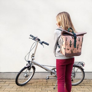 Bolsa / mochila pequena para bicicleta KOMBI 20 - 26'' para bicicletas infantis dobráveis em lona - modelo Cactus