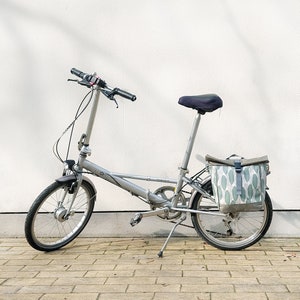 Petite sacoche de vélo 20 - 26'' étanche pour vélos d'enfants vélos pliants en bâche avec bandoulière - Modèle feuilles de bananier