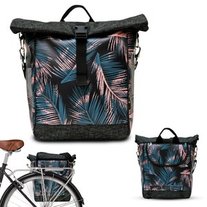 Fahrradtasche Gepäckträger aus Plane Wasserdicht - Gepäcktasche für Frauen Velotasche Bike Panniers Fahrrad-Zubehör - Retro Palma