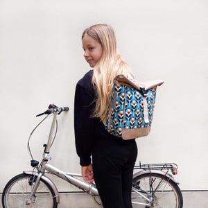 Pequena bolsa/mochila COMBI para bicicletas dobráveis infantis de 20 a 26’’, feita de lona – modelo Scandinavia