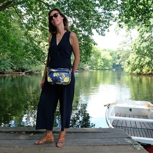 Lenkertasche Fahrradtasche aus bedruckter Plane, mit abnehmbarem Schultergurt, für Frauen Wasserdicht Bike Bag - Design Azucena