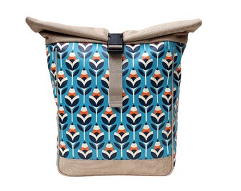 2in1 Fahrradtasche / Rucksack KOMBI für Gepäckträger aus Plane - Gepäcktasche für Frauen Wasserdicht Bike Panniers - Design Scandinavia