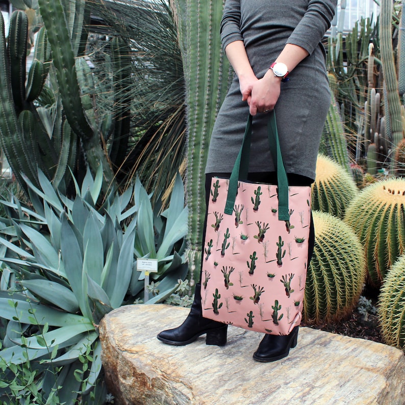 Cactus Edition Valentina Shoulder Tote Bag For Woman Lightweight Handbag Wateresistent Multifunctional IKURI Shopping Bag Waterproof