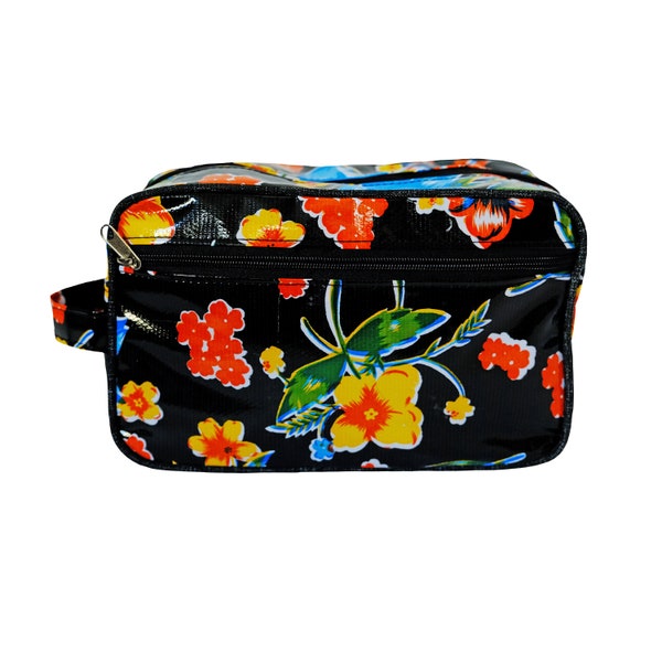 IKURI Make Up Bag Waterproof - Cosmetic Bag Toiletry Bag Travel Fashion Bag Portable Organizer Beauty Case Large Accessoires - Floral