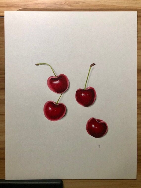 Original Zeichnung schwarzer Kirschen 11x14 Zoll ungerahmt | Etsy