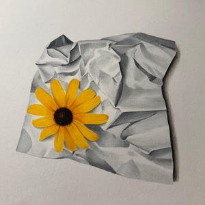 Original colored pencil realism drawing, 9x12 inches