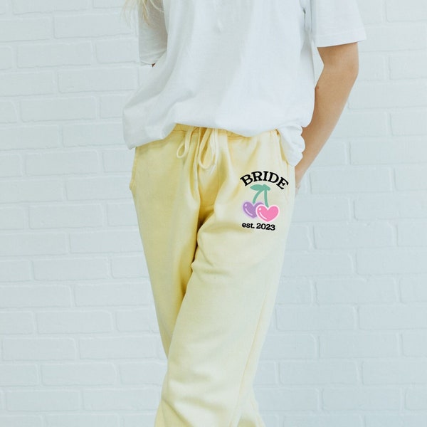 big bach energy, big bride energy, wedding sweatpants, yellow sweatpants, bachelorette party, bridesmaid, bride sweatpants, I do crew, bride