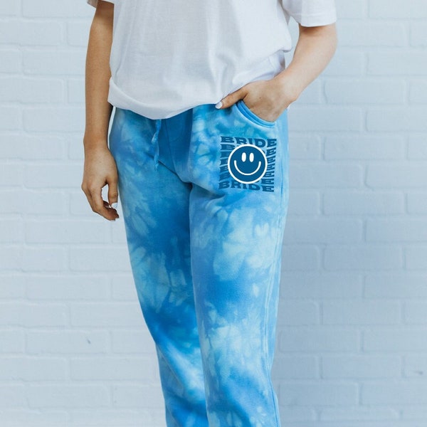 wedding sweatpants, tie dye sweatpants, bachelorette party sweats, big bride energy, bridesmaid, big bach energy, I do crew, custom pants