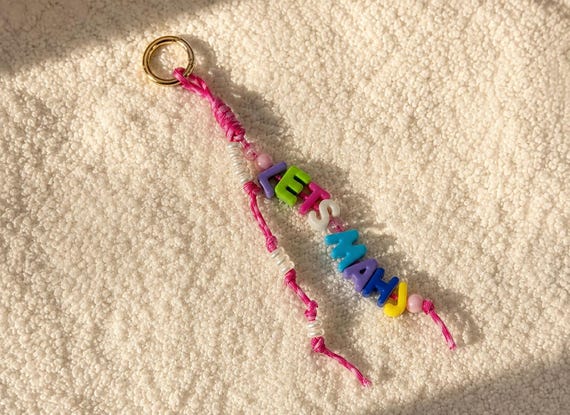 mahjong keychain, purse charm, game night, tote accessory, zipper pull, bag tassel