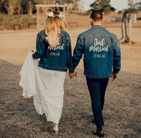 Juste marié veste en jean personnalisée veste de mariage - Etsy Canada