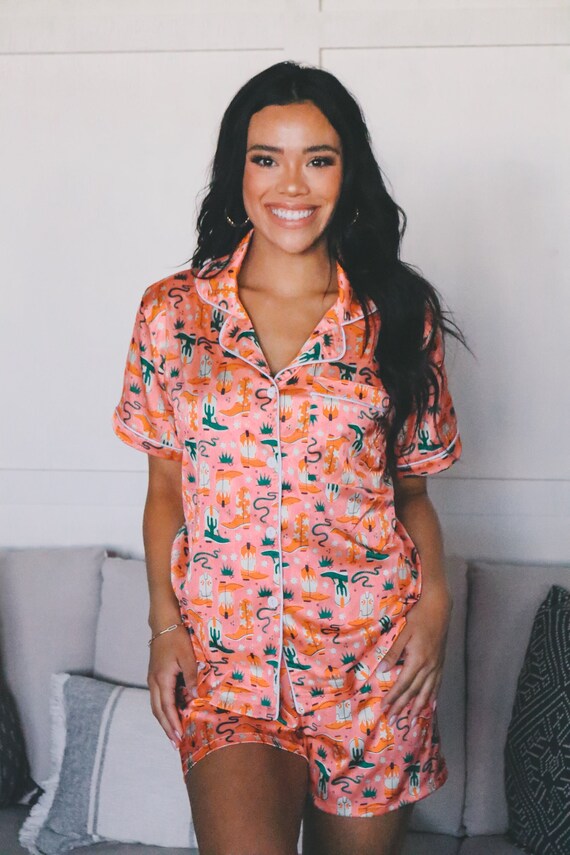cowboy boots pajamas, rustic wedding, wedding pajama sets, bridesmaid, bride, birthday girl, custom gift, womens custom text pajamas, pjs