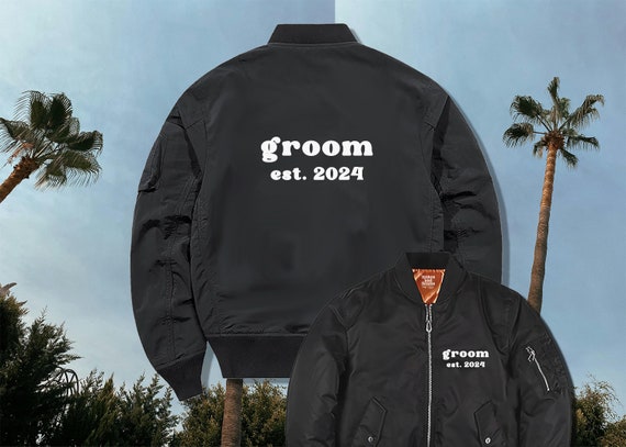 groom bomber jacket, wedding bomber jacket, custom bomber Jacket, Custom padded bomber, honeymoon, wedding jacket, just married, bomber coat