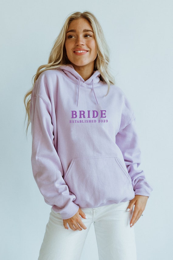 bride hoodie, purple wedding shirt, bridesmaid shirts, purple theme, bachelorette party shirts, bride sweatshirt, bride, bridesmaid proposal