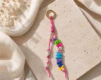 Colgante para bolso con forma de letra de Mahjong, mosquetón dorado, accesorio decorativo para bolso.