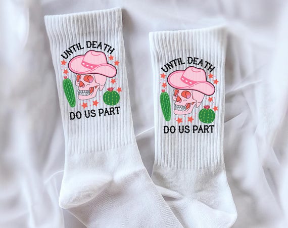 Rodeo Wedding Socks – Rustic wedding socks - Until Death Do Us Part - Cowgirl Bride Socks - Western Bach Party - Fun Bach Weekend Socks