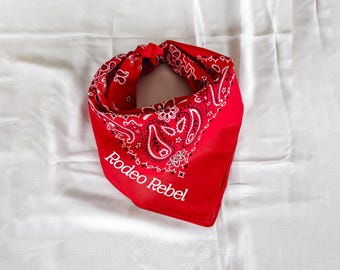 Red Custom Bandana, Personalized Cowboy Bandana, Rodeo & Country Party, Personalized Western Bandana, Custom Cowboy Party, Bachelorette Gift