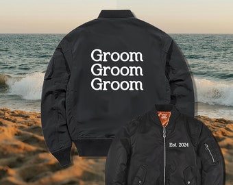 Groom bomber jacket, padded bomber jacket, Wedding bomber jacket, custom bomber jacket, wedding shower Gift, just married, custom jacket