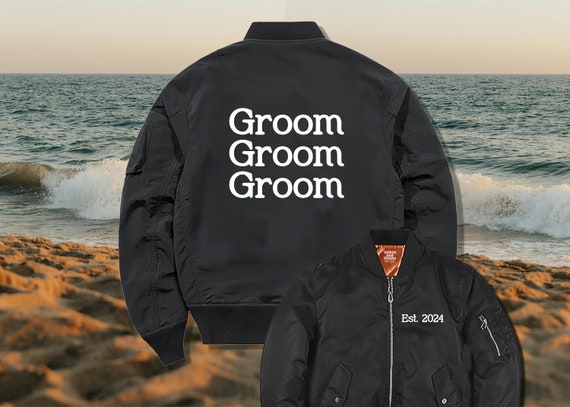 Groom bomber jacket, padded bomber jacket, Wedding bomber jacket, custom bomber jacket, wedding shower Gift, just married, custom jacket