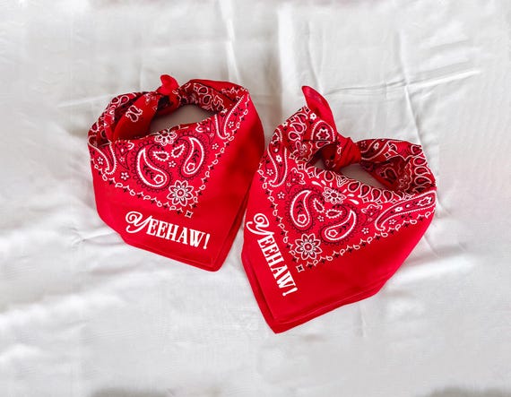 custom bandana, red bandana, personalized bandana, bride bandana, wedding bandana, wedding shower gift, country wedding, custom gift, gift