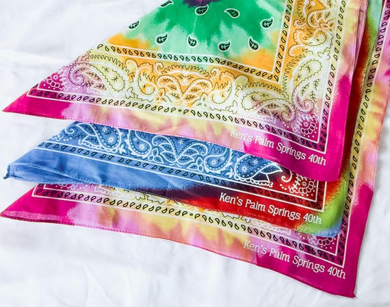 Rainbow Tie Dye Bandana, Custom Name Bandana, Personalized Tie Dye Bandana, Tie Dye Pet Bandana, Bright Colorful, Customizable, Accessory